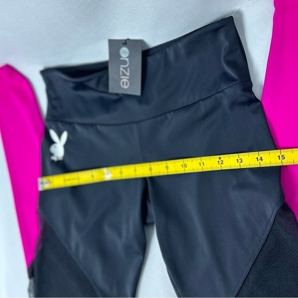 🅽🅴🆆 𝗥𝗔𝗥𝗘 𝐏𝐋𝐀𝐘𝐁𝐎𝐘 x Onzie black fuchsia 💕 mesh track legging, S/M - Picture 8 of 17